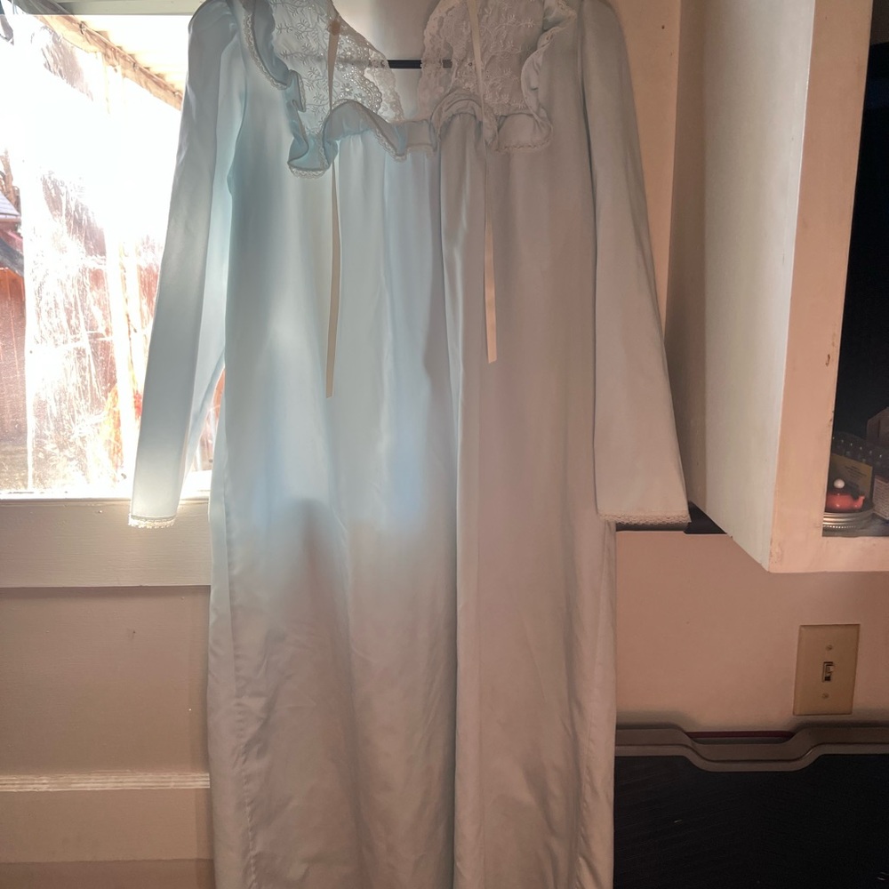 Dior Blue nightgown with Lace Detailing classic, vintage, timeless, union made